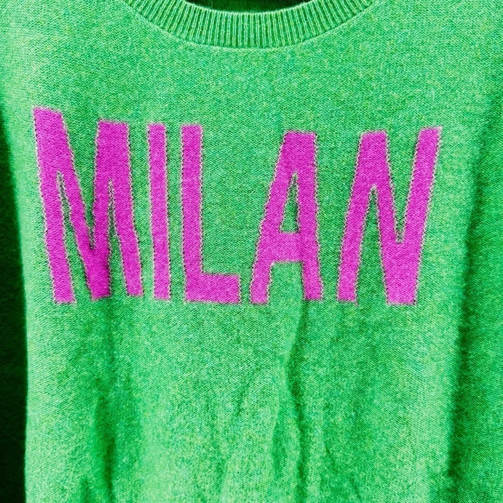 Anthropologie Pilcro The Alani Cashmere Crop crewneck Sweater "MILAN" Green SzL - Picture 8 of 9